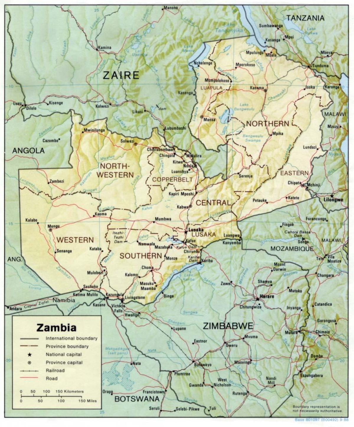 Mapa Zambia klima