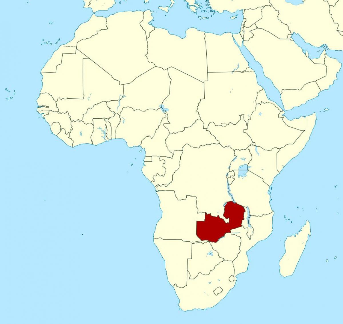 Mapa Zambia kokapena munduarekin