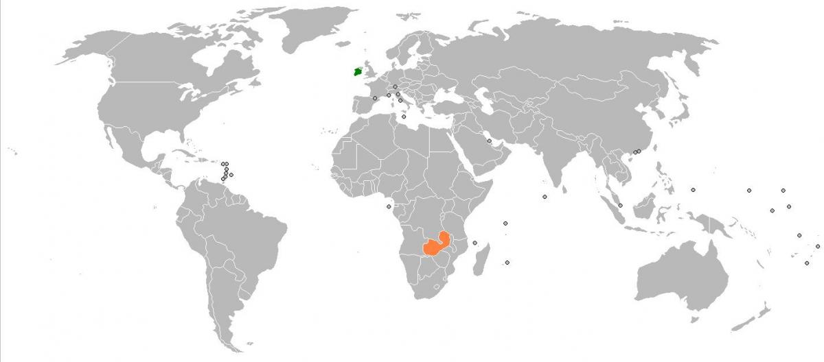 Zambia mapa munduarekin